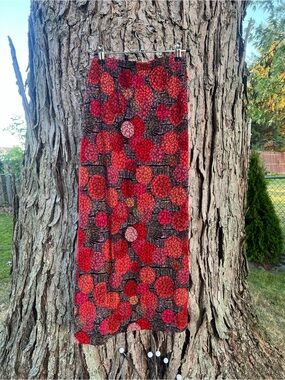 Elementz Red + Pink Floral Maxi Skirt